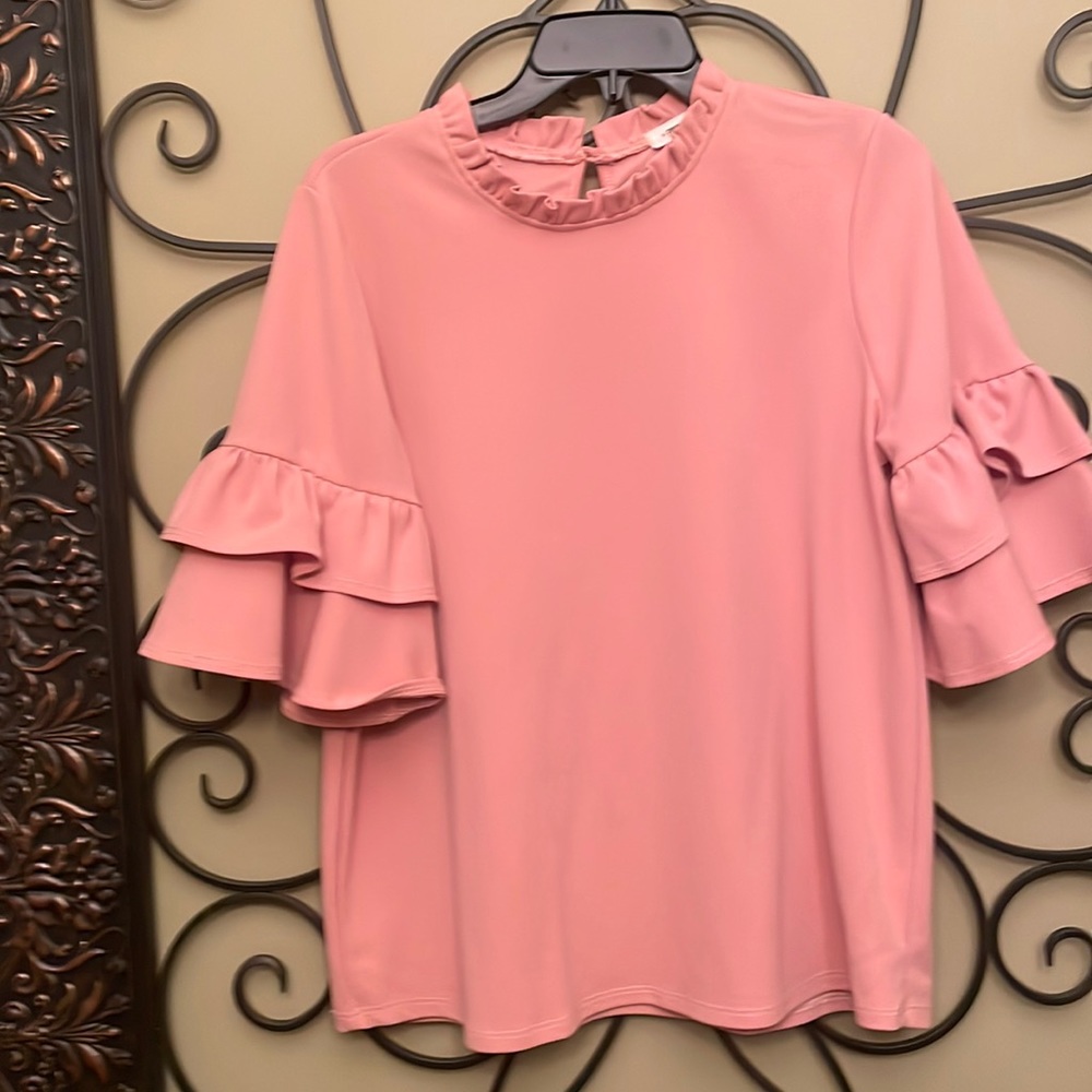 Blush colored top size large. Like new